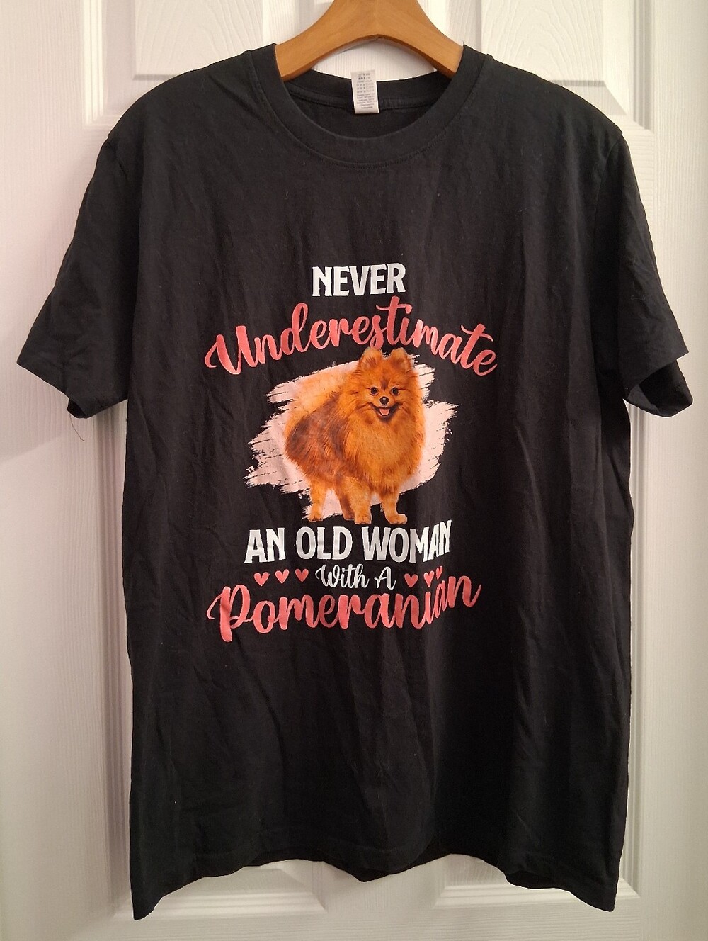 Pomeranian T Shirt Black Large